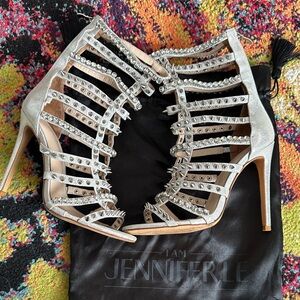 Silver Strappy Heels